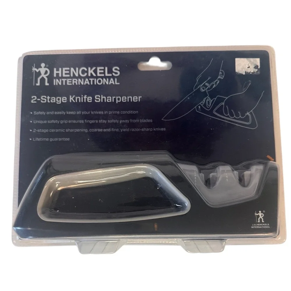 Zwilling Henckels 2-Stage Knife Sharpener Coarse Fine Ceramic Black New With Tag
